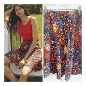 New! Anthropologie x Sisters Gulassa Caterina Vibrant 6 Mini Skirt Orange/Blue